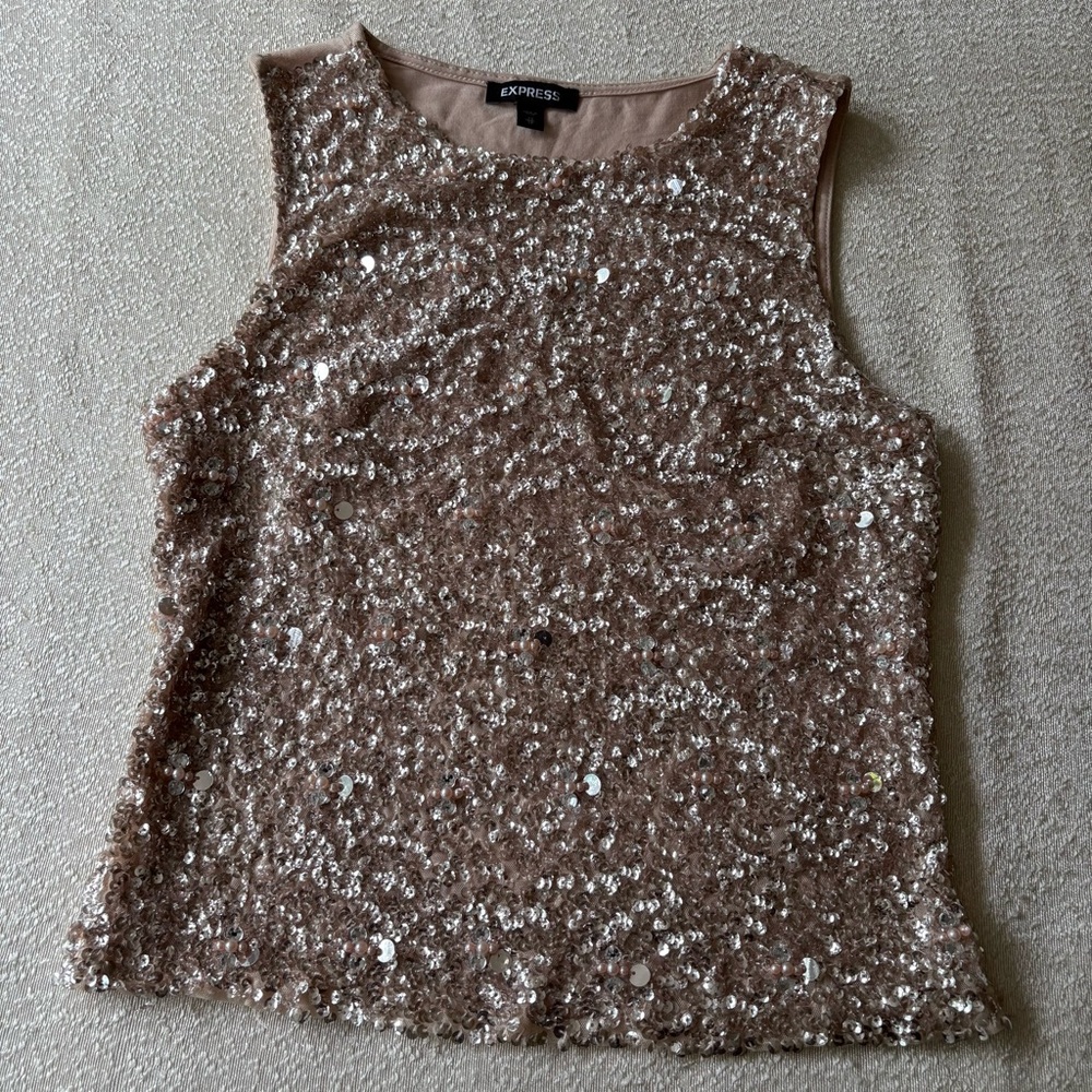 Express Women's Sparkling Sequin Tank Top